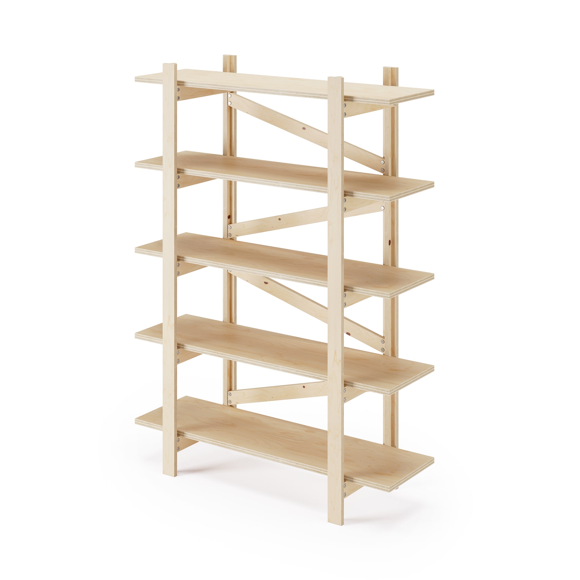 ボードファニチャー T字脚シェルフ 4段・無塗装 – 法人向け空間商材