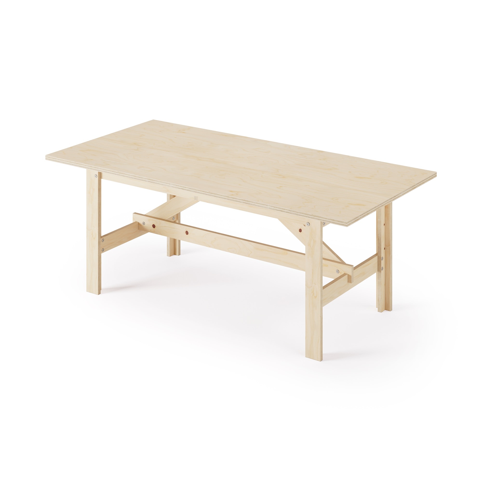 ボードファニチャー T字脚テーブル 奥行900mm・幅1800mm・無塗装