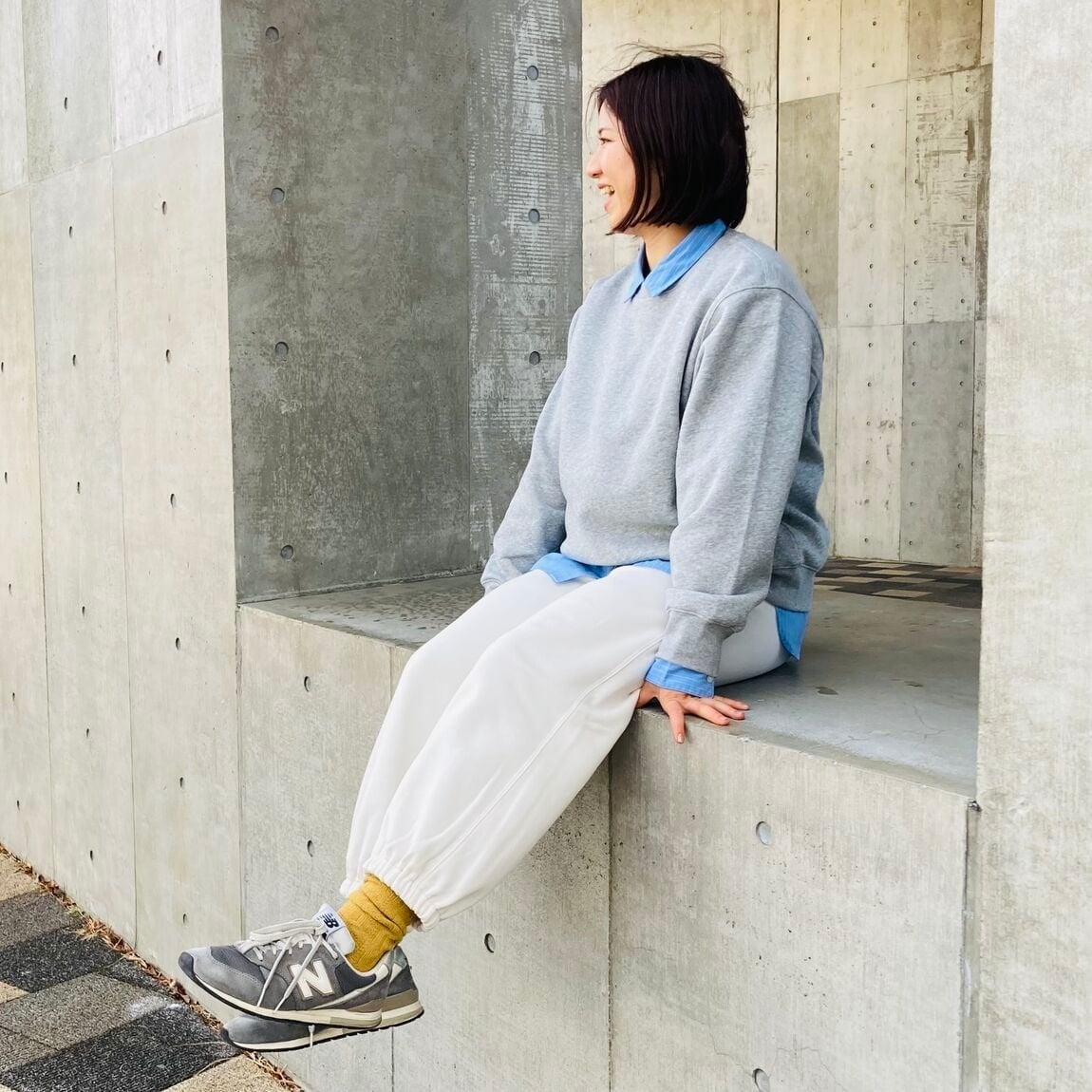 【スタッフコーディネート】絶妙な生地感で重ね着しやすい、スウェットスタイル_p84eyr