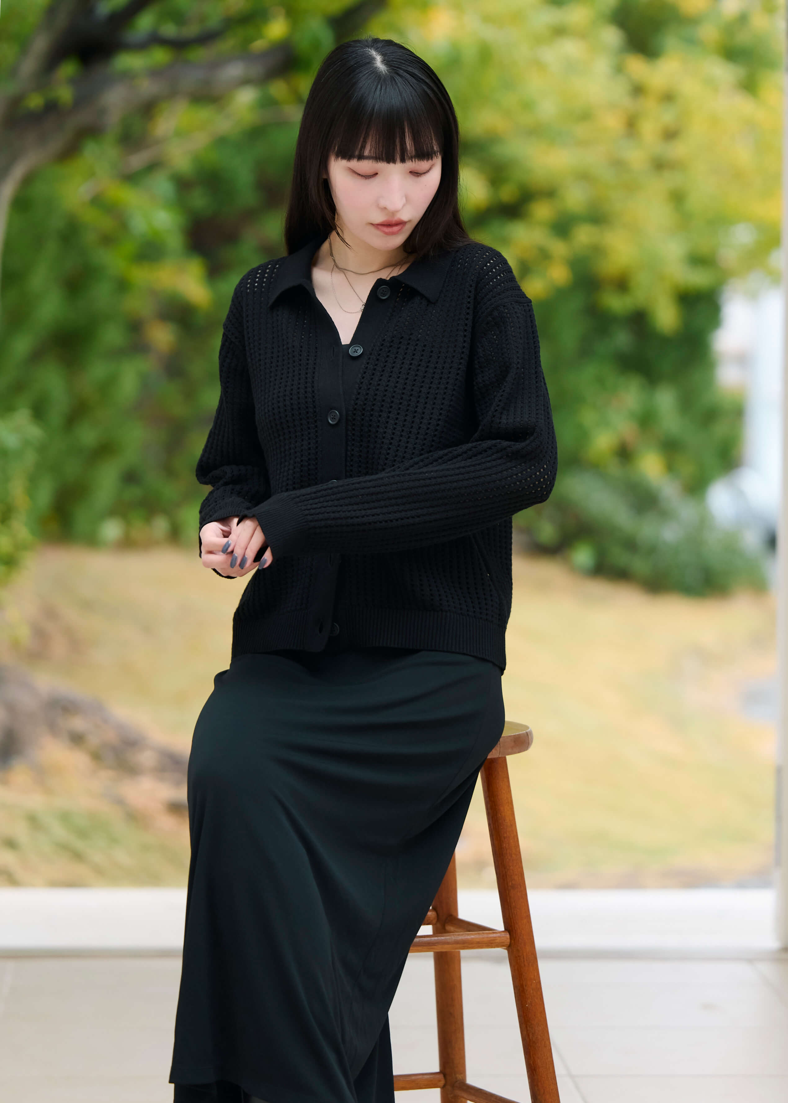 さらりと羽織れる、透かし編みのカーディガン ｜ スタッフのリアルな着こなし_o06tUC