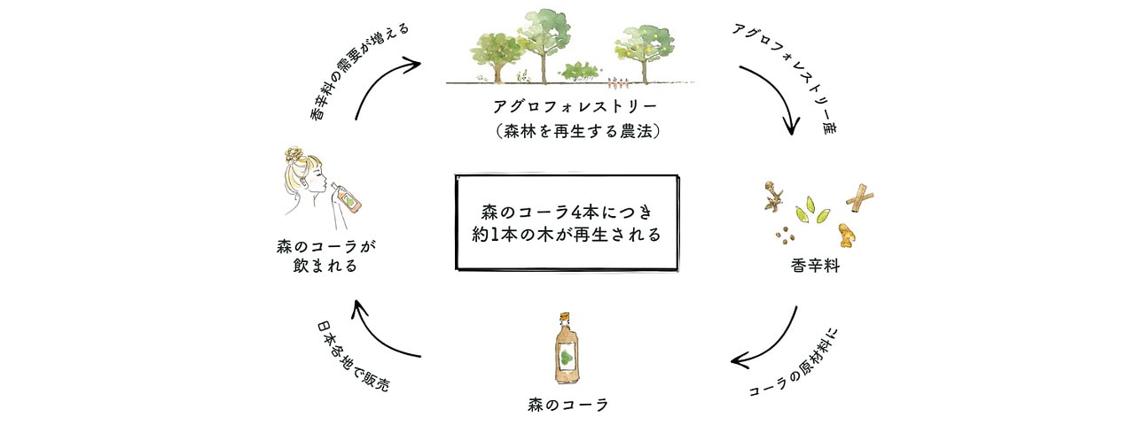 記事内画像：001 飲めば飲むほど森が増える、森のコーラ【一般社団法人hidamari 】