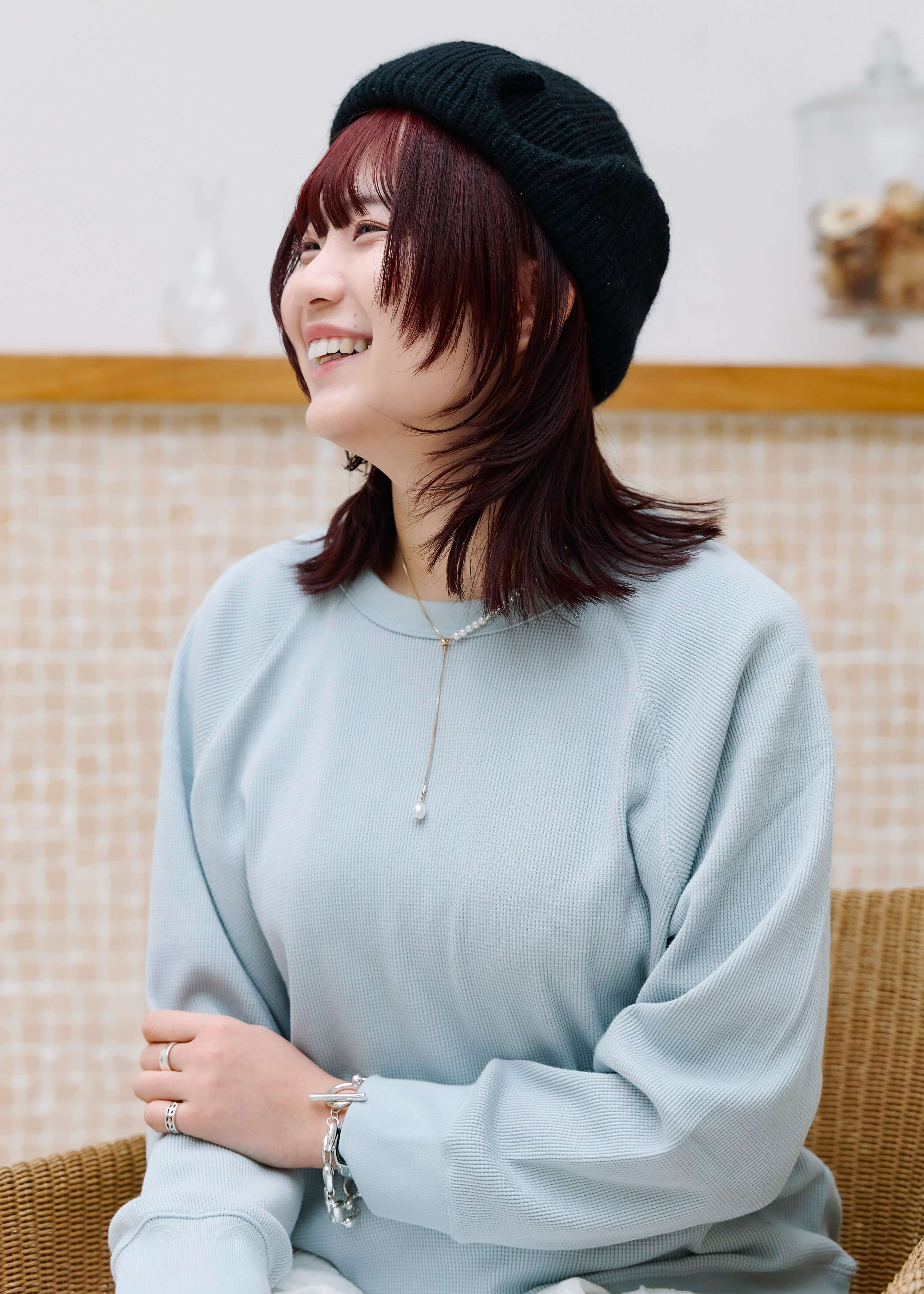 肌触りやわらかな、ワッフル編みのTシャツ ｜ スタッフのリアルな着こなし_MxR2bR