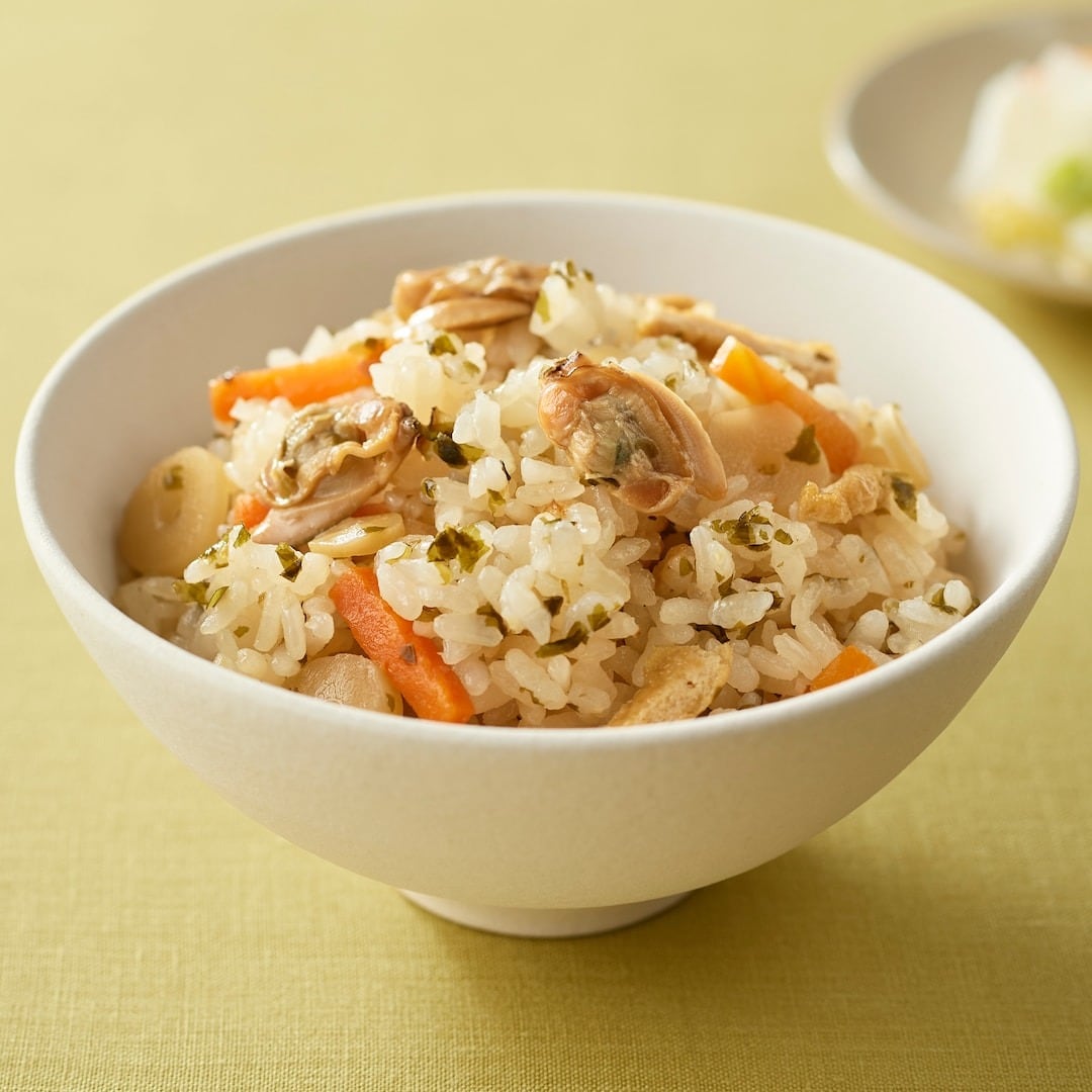 新商品 ｜ ひな祭り・入園・入学のお祝いに。炊き込みごはんの素 あさりと山菜の甘酢ごはん_ptS4FC