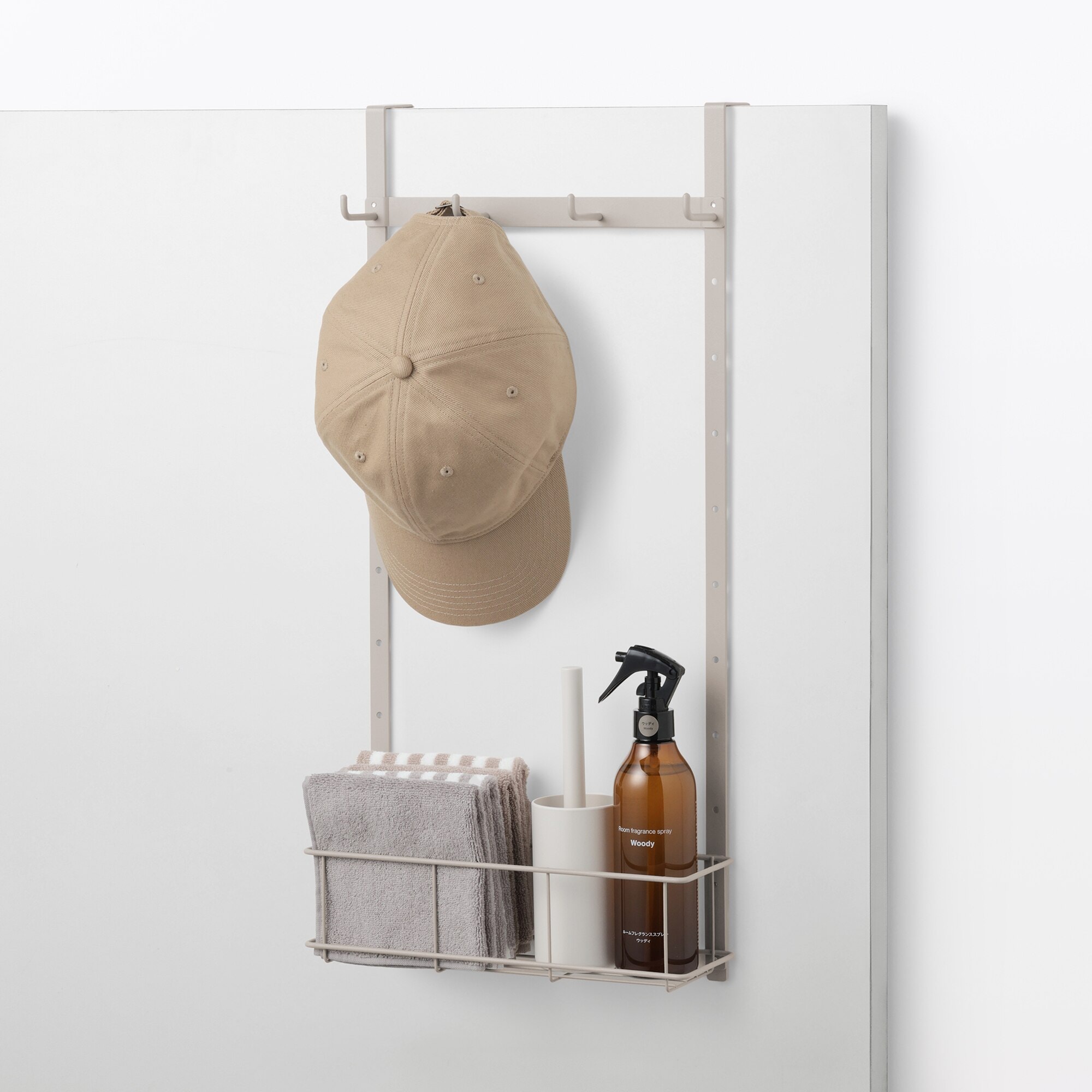 ドアにつける収納　高さ調節できるフック　ポケット付　無印良品