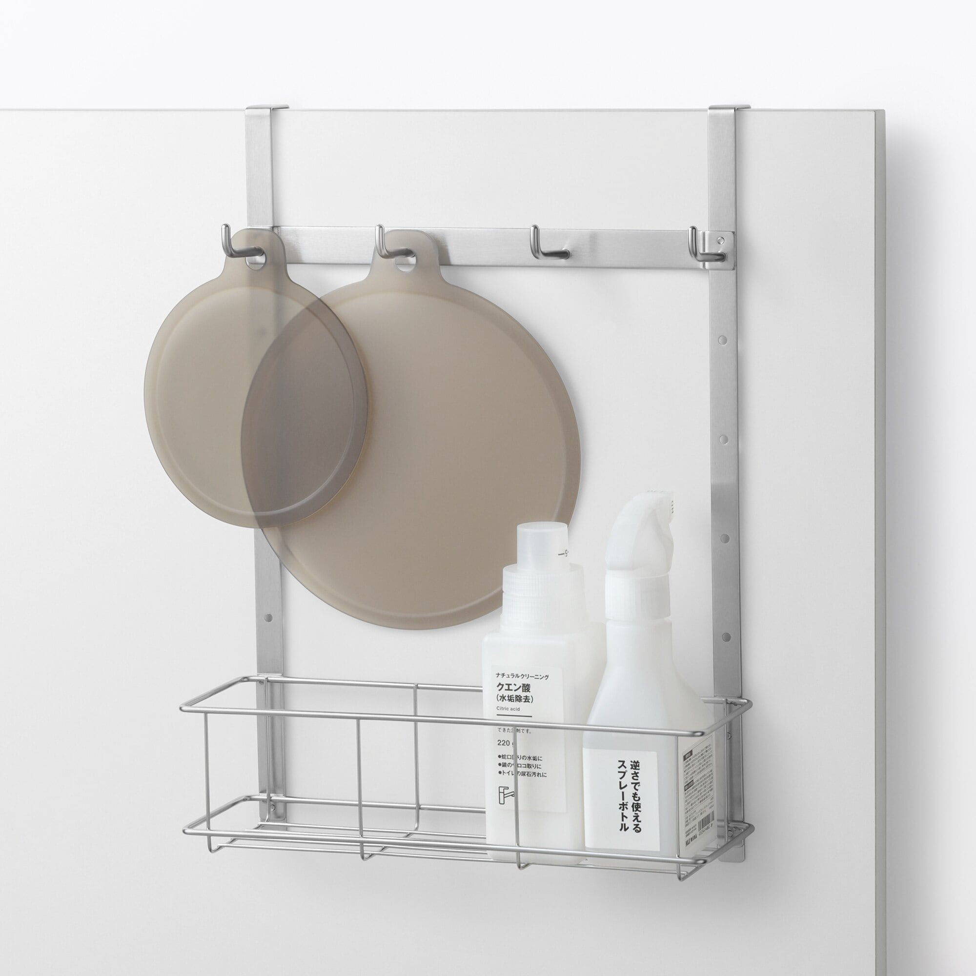 シンク扉につける収納　高さ調節できるフック　ポケット付