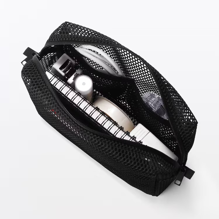 新商品 ｜  三つの内ポケット付き。立体メッシュ小物整理ポーチ_dhS1Oe