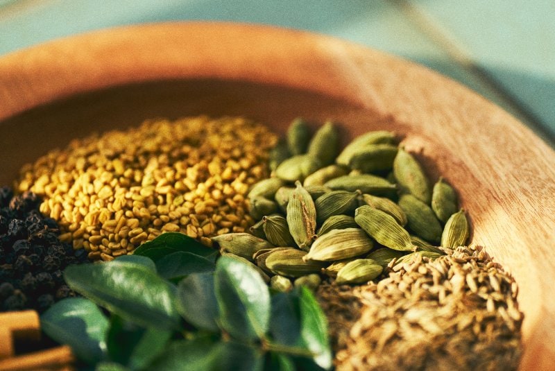 具材に合わせたスパイスの使い分けのイメージ