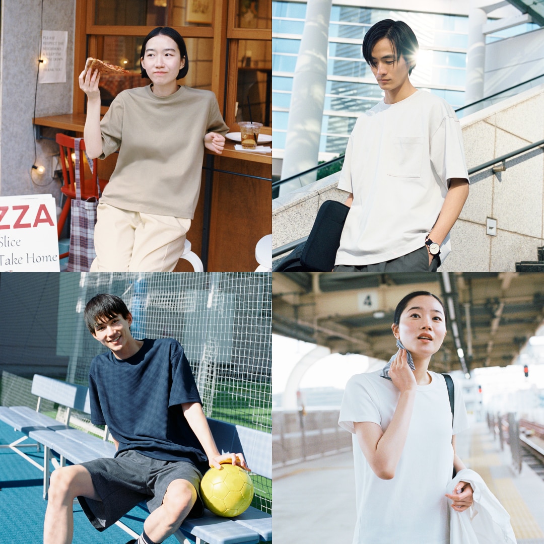 Tシャツを着用した男女