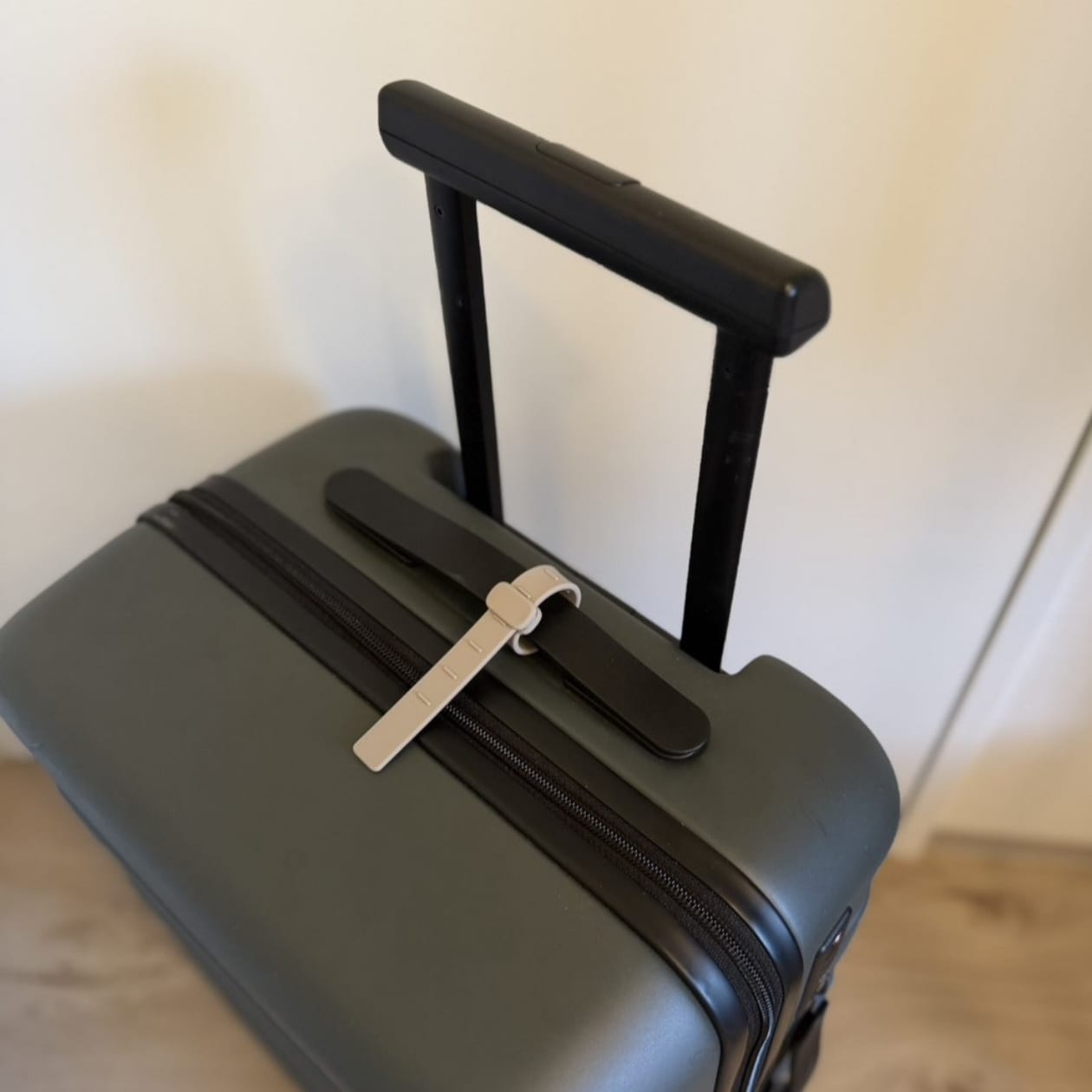 無印良品のバーを自由に調節できる ハードキャリーケース スモーキーグリーン