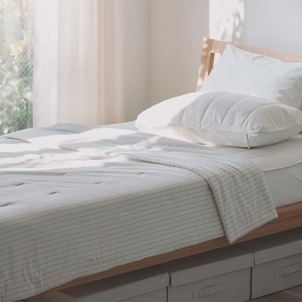 ひんやり綿の寝具と寝装カバー