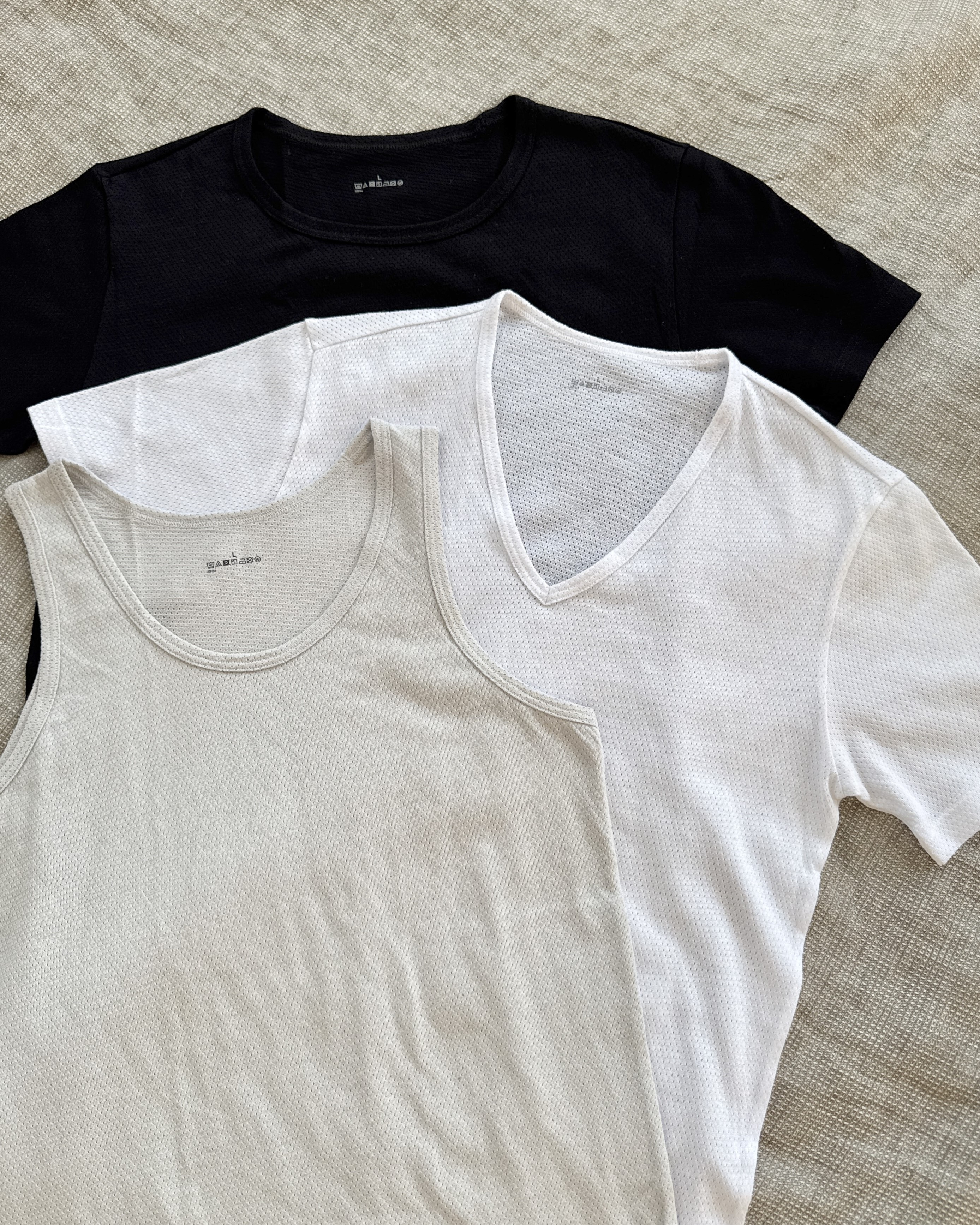 無印良品のメッシュ編みさらっと綿インナー