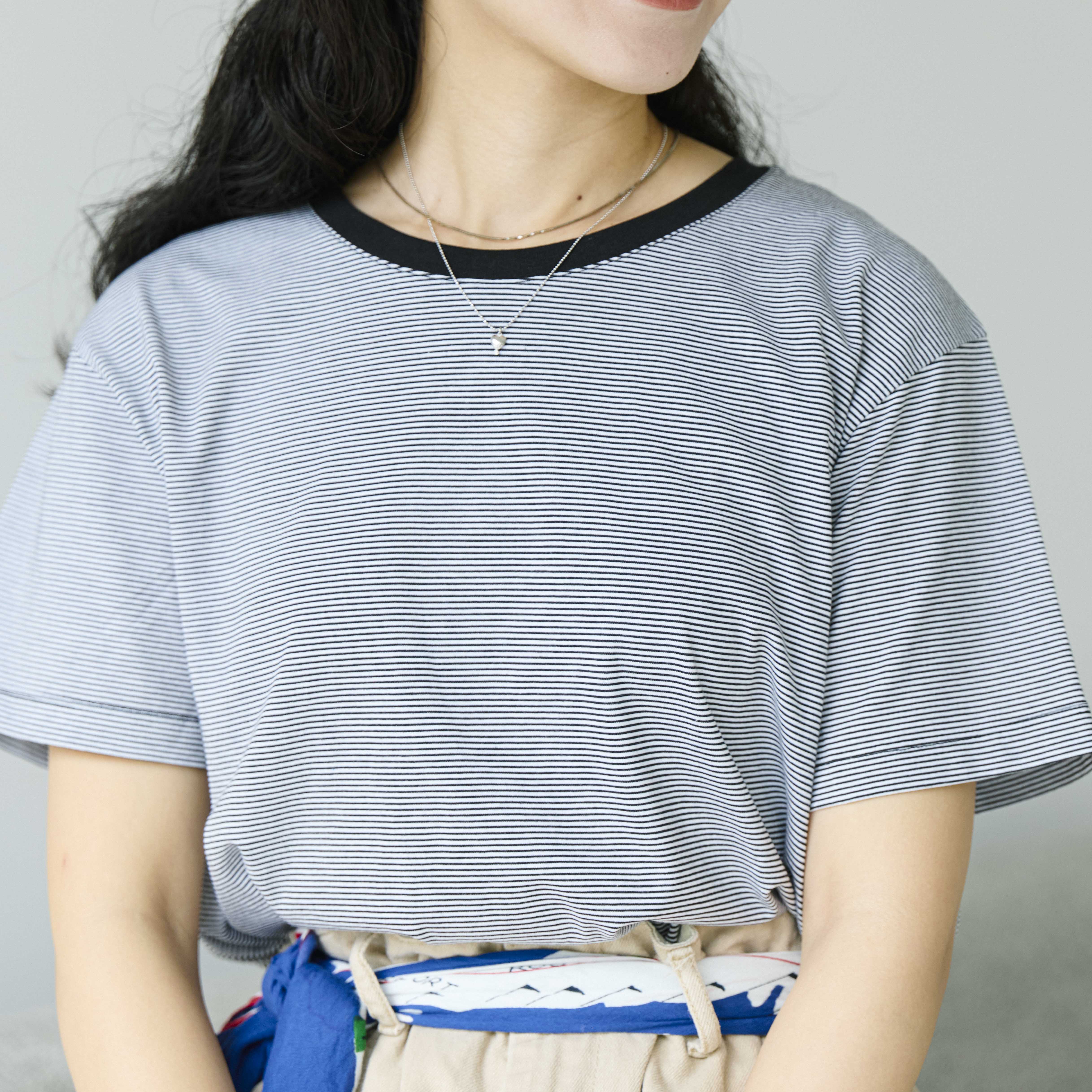 無印良品の婦人 天竺編み クルーネック半袖Tシャツ
