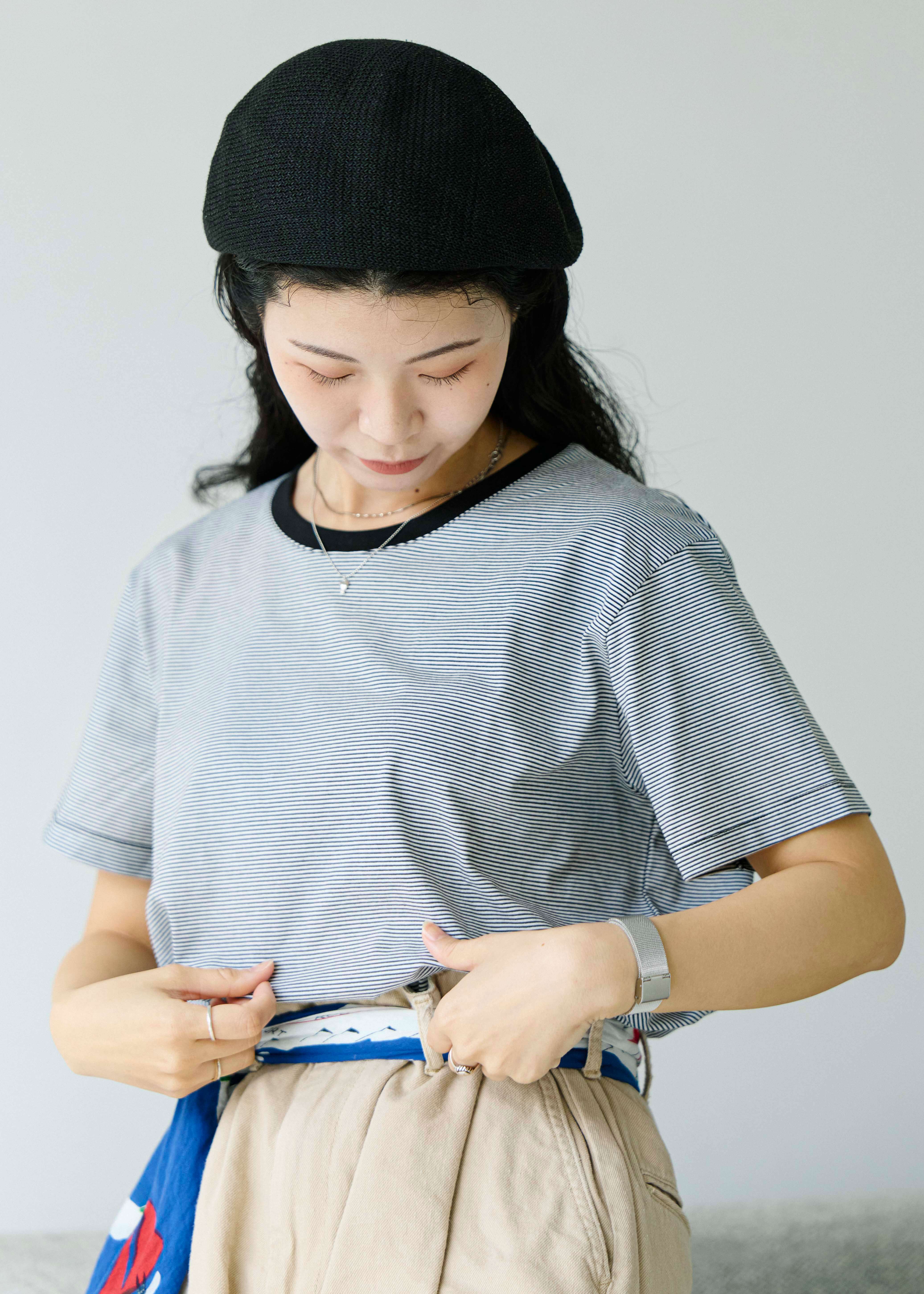 無印良品の婦人 天竺編み クルーネック半袖Tシャツ