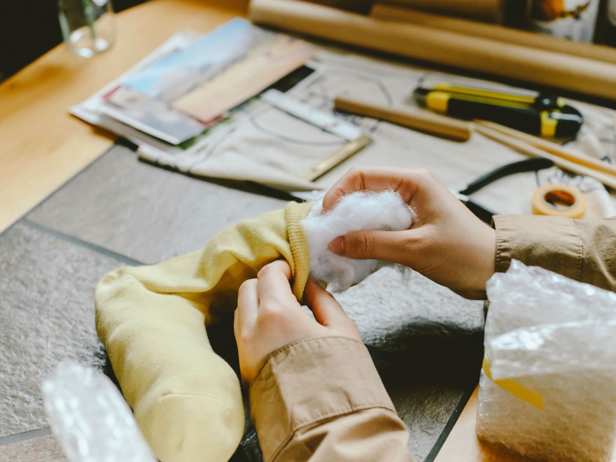無印良品　靴下 DIY