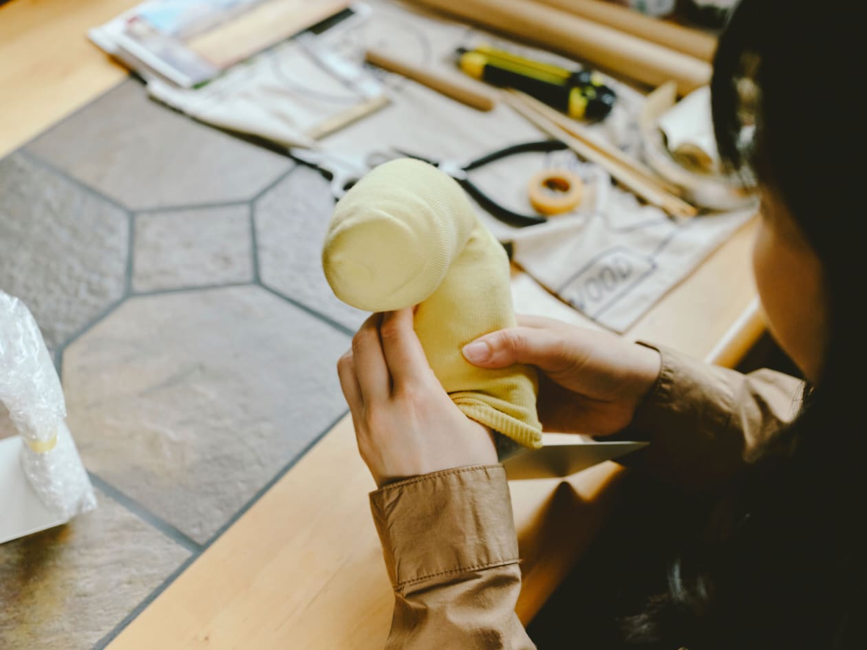 無印良品　靴下 DIY