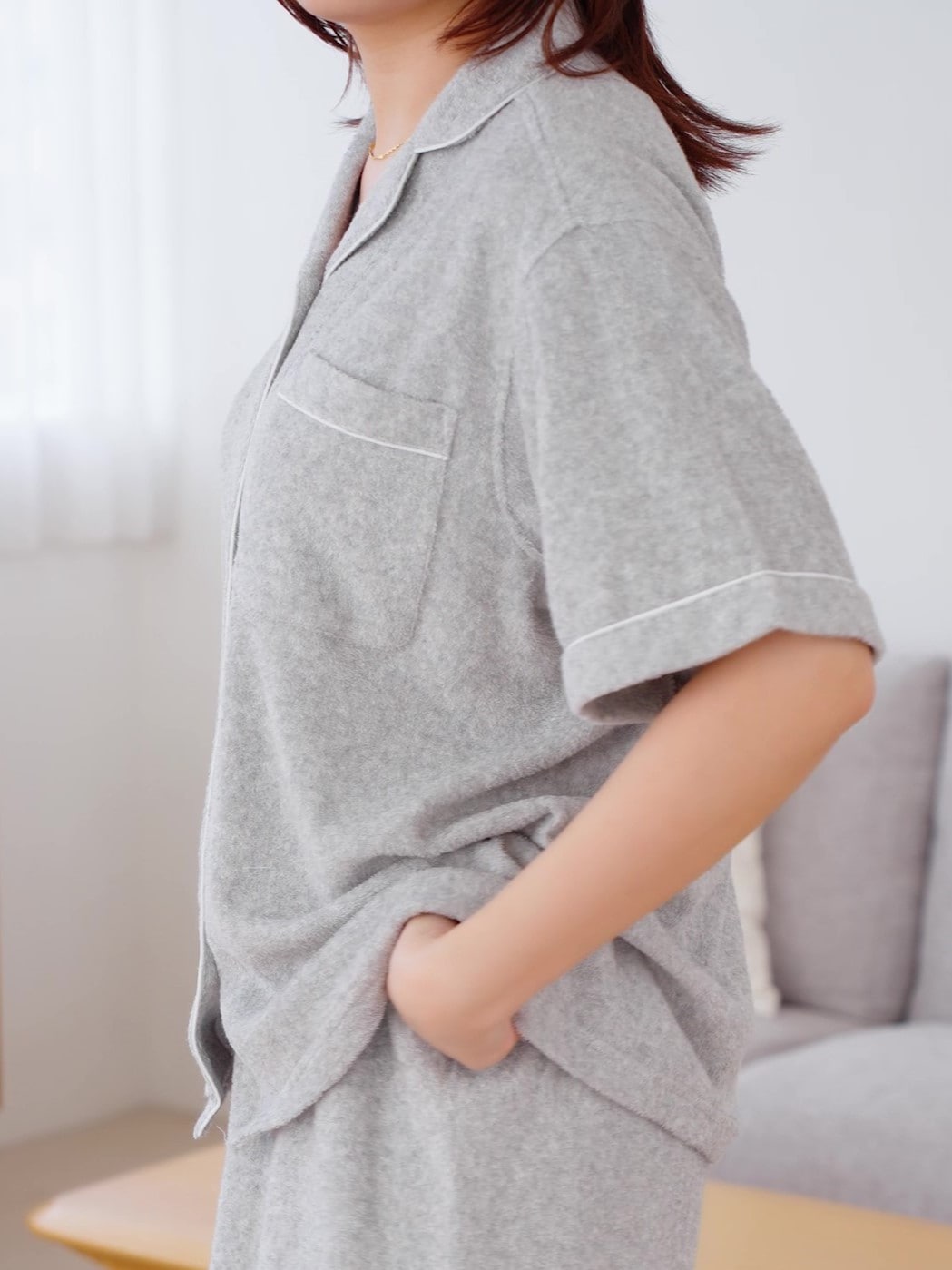 無印良品の着るタオル 両面パイル 半袖パジャマ
