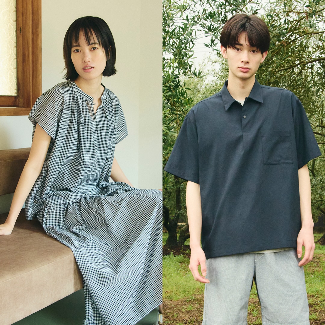 夏服を着た男女