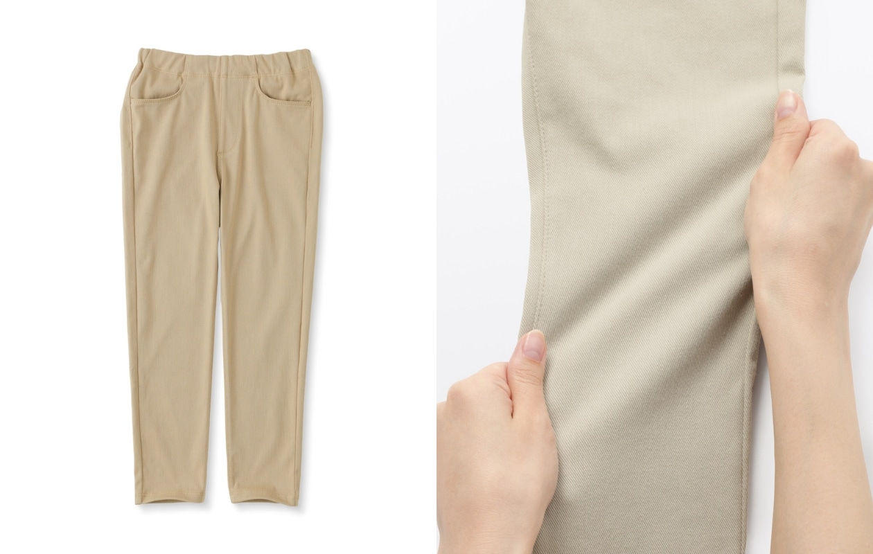 無印良品のキッズ ジャージーストレッチツイルレギンスパンツ