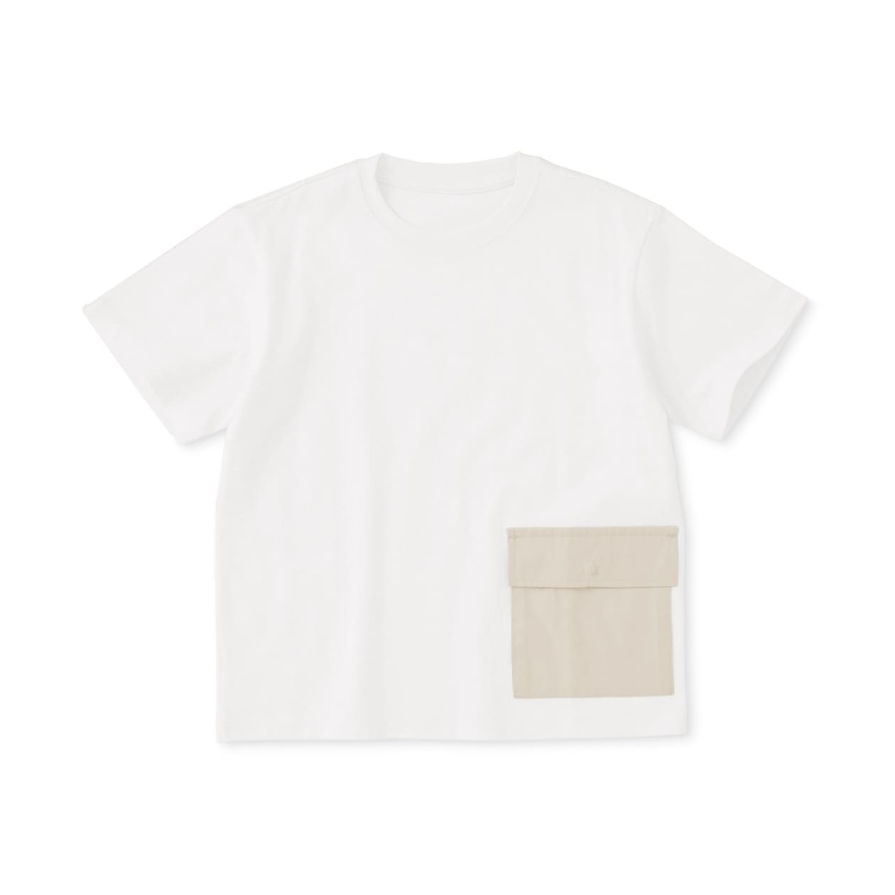 無印良品のキッズ 見守りポケット付きクルーネック半袖Tシャツ