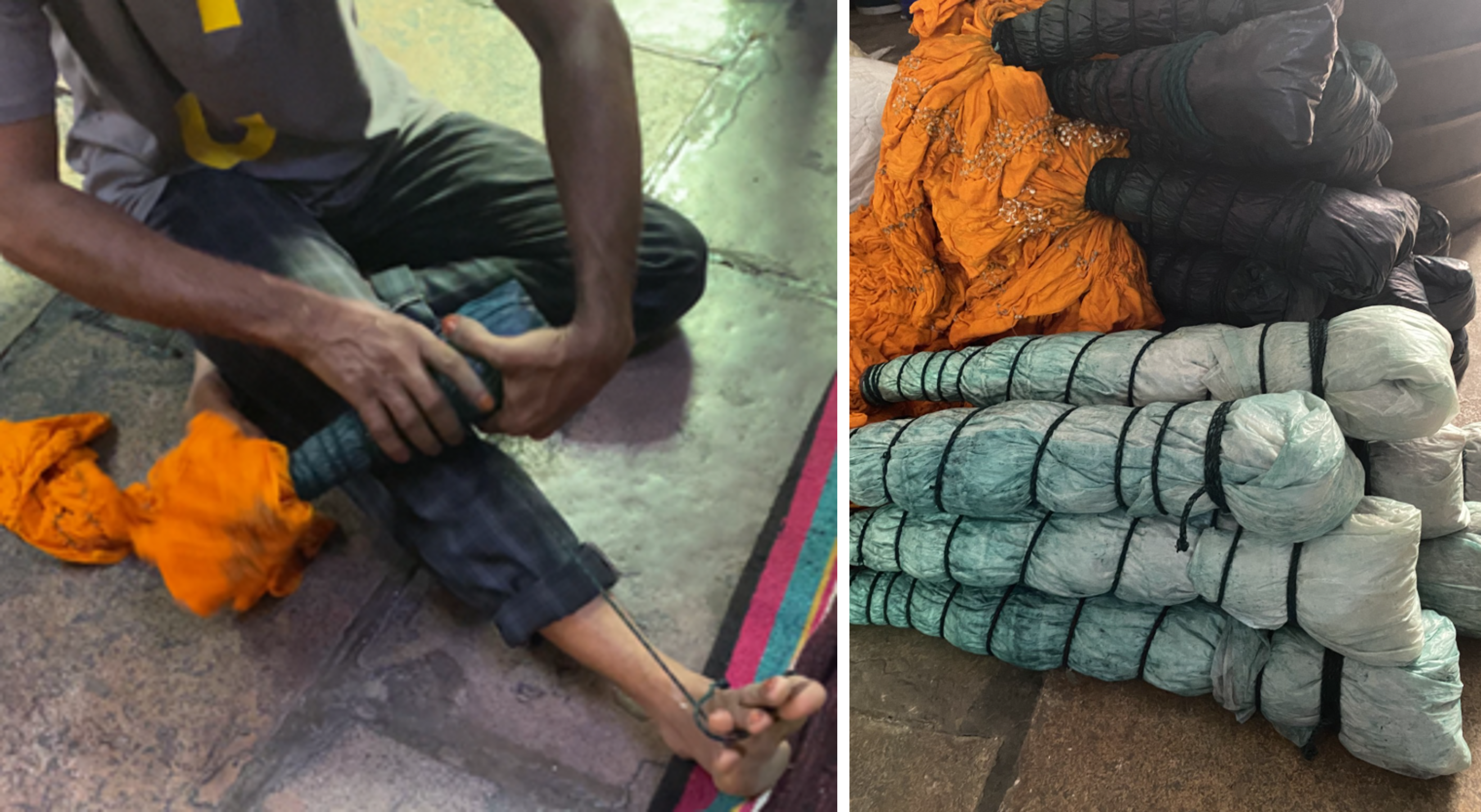インドの職人の手しごとの様子