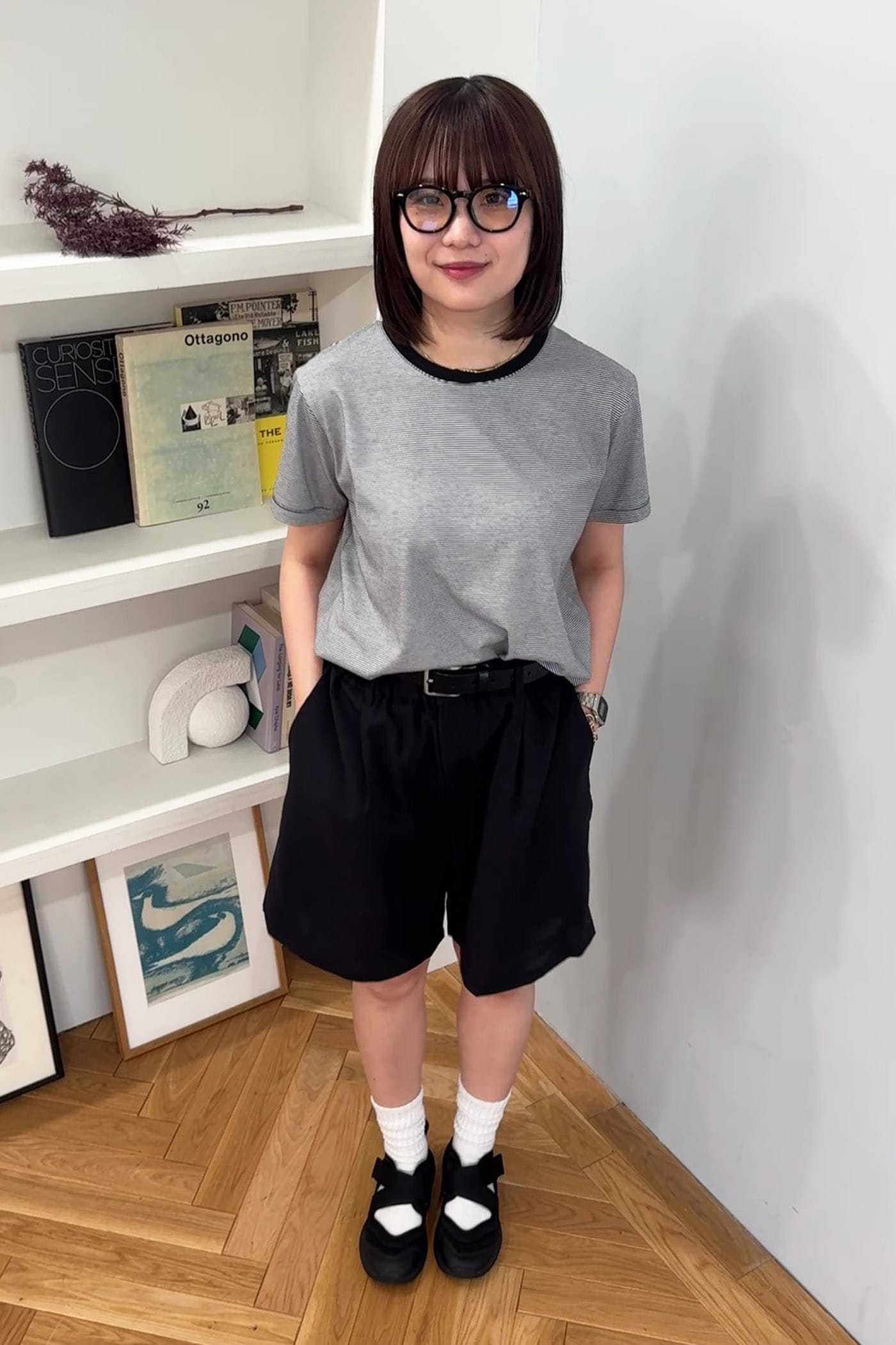 無印良品の天竺編み クルーネック 半袖Tシャツ