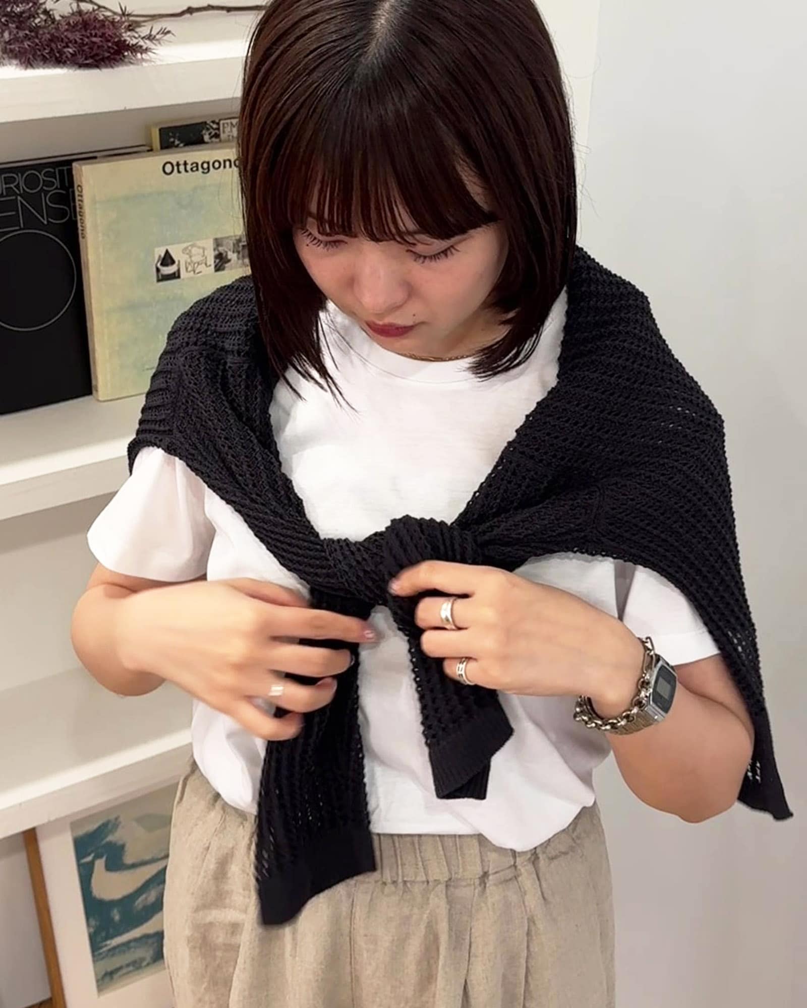 無印良品の天竺編み クルーネック 半袖Tシャツ