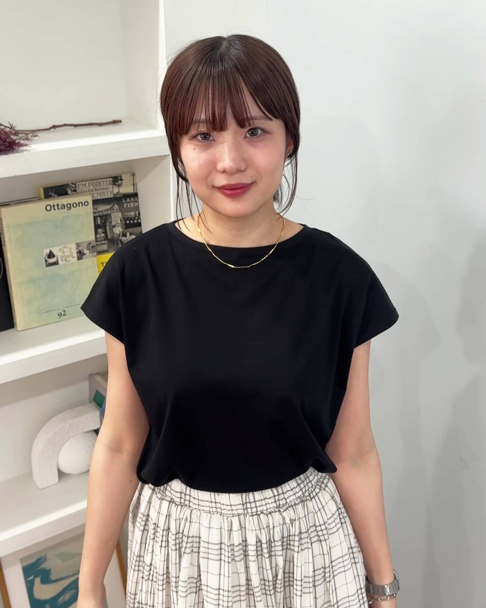 無印良品の天竺編みフレンチスリーブTシャツ