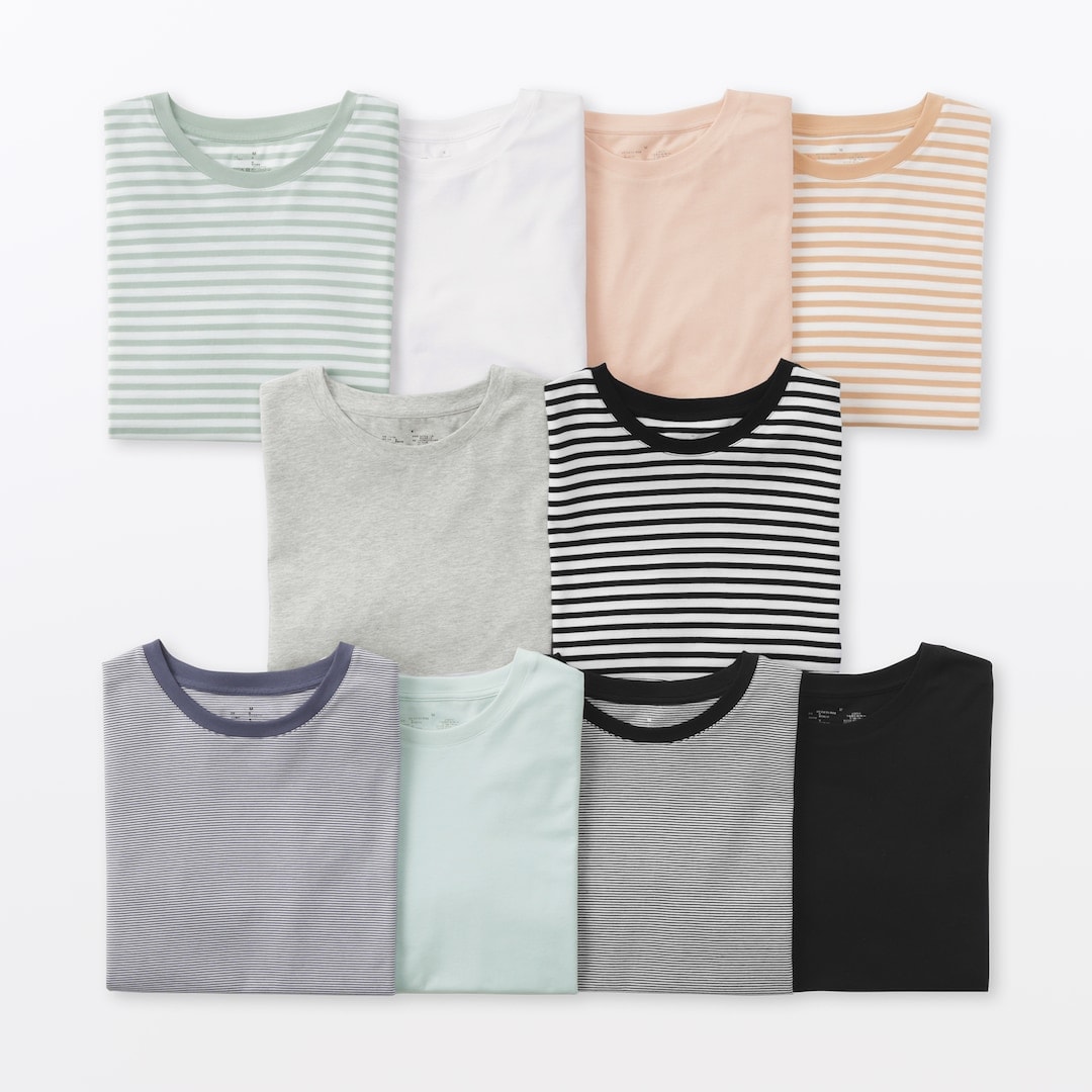 無印良品の天竺編み クルーネック 半袖Tシャツ