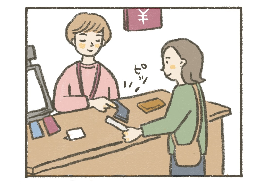 無印良品お店のレジ