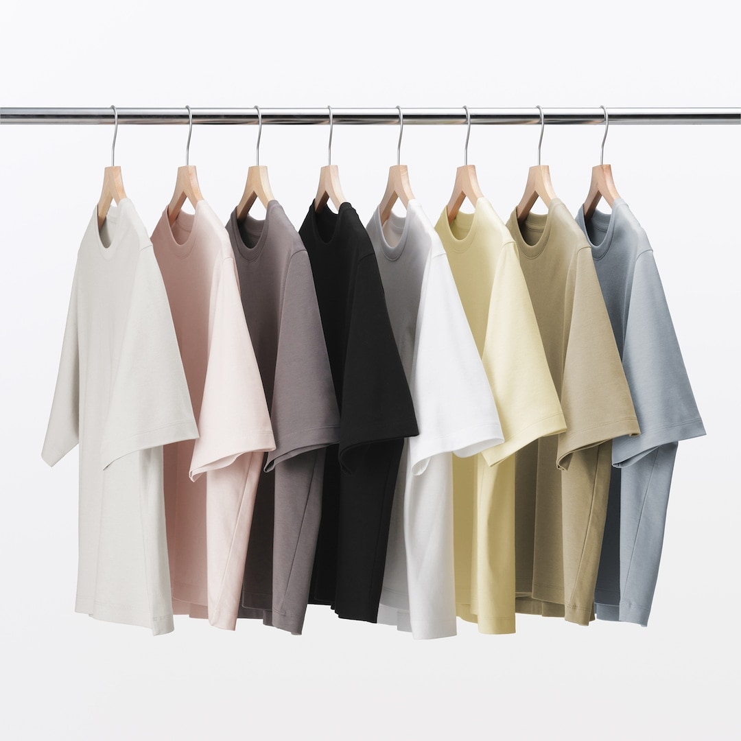 無印良の涼感UVカットクルーネックワイド半袖Tシャツ