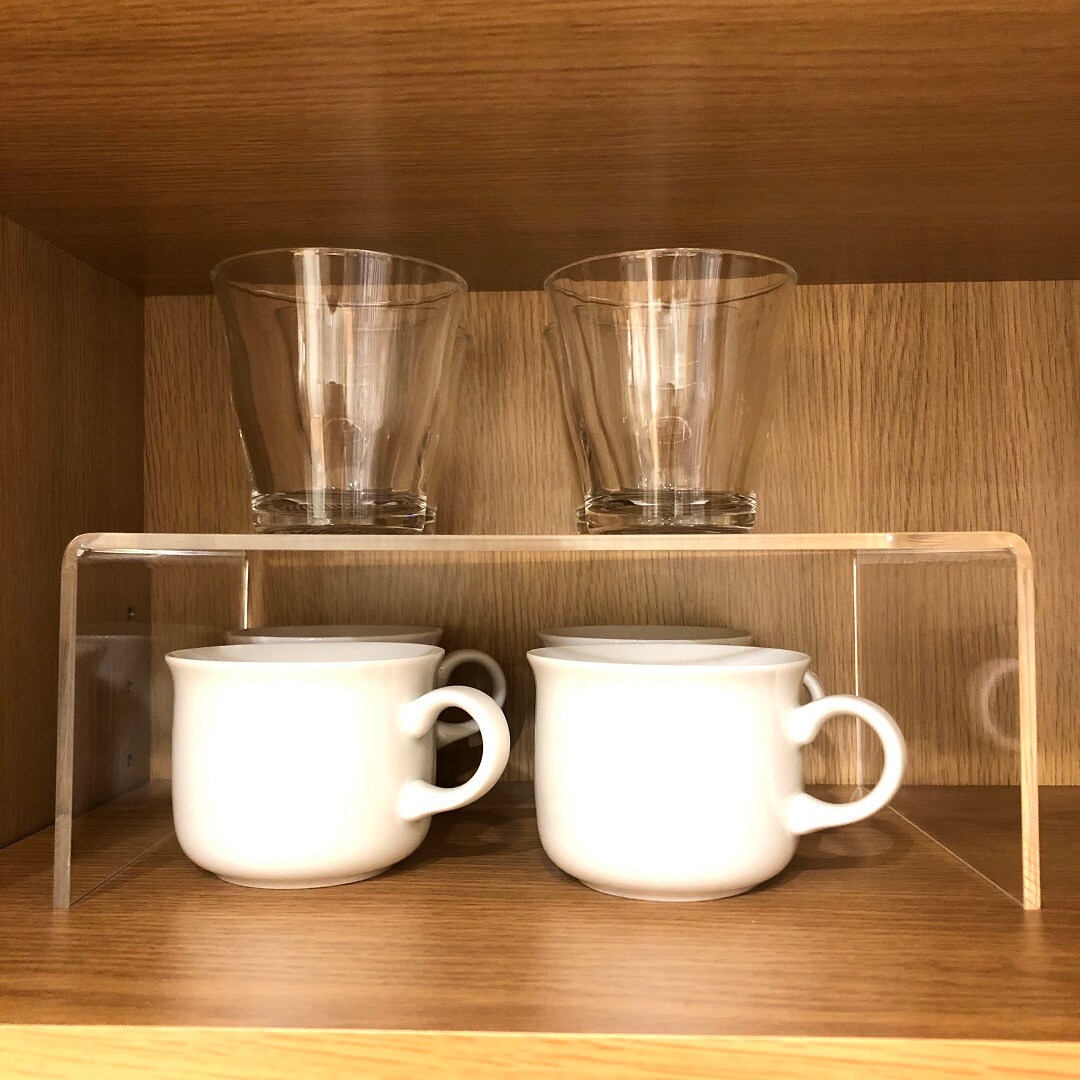 無印良品の アクリル仕切棚