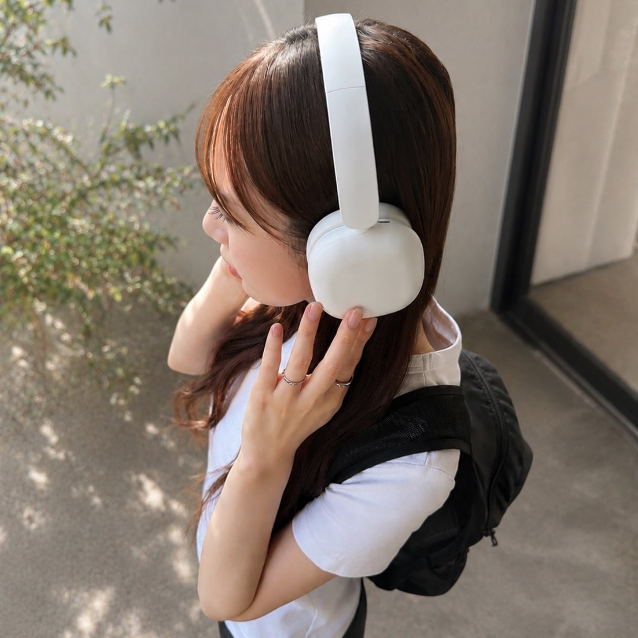 無印良品のワイヤレスヘッドホン　ノイズキャンセル機能付　ホワイト