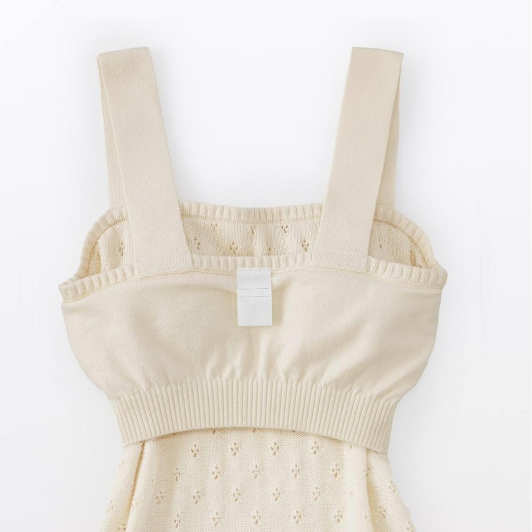 無印良品のコットン透かし編みニット ブラタンクトップ