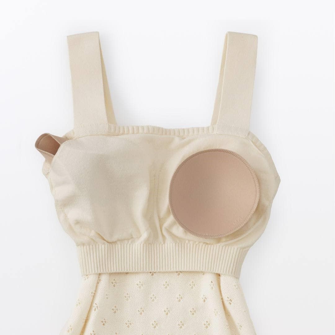 無印良品のコットン透かし編みニット ブラタンクトップ