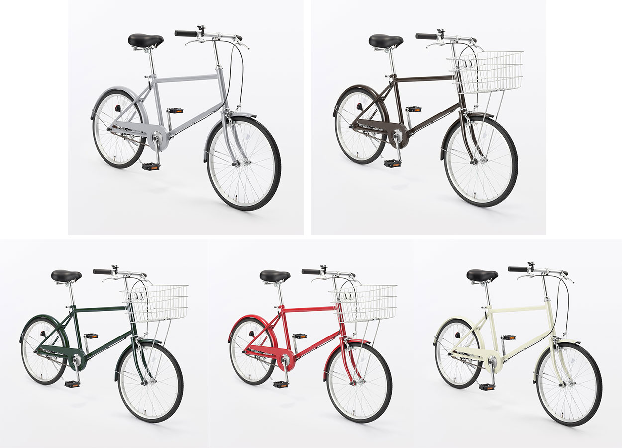 5種類の色の自転車