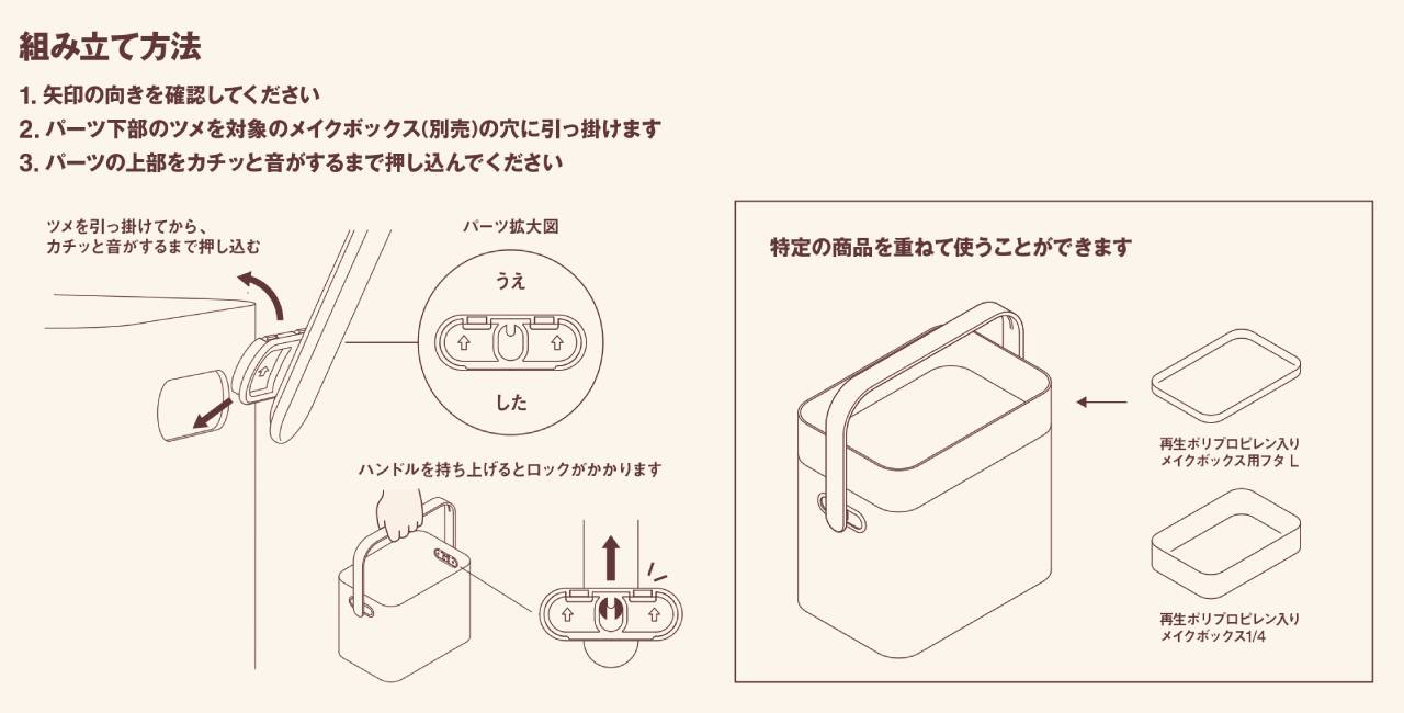 メイクボックスハンドルの取り付け方
