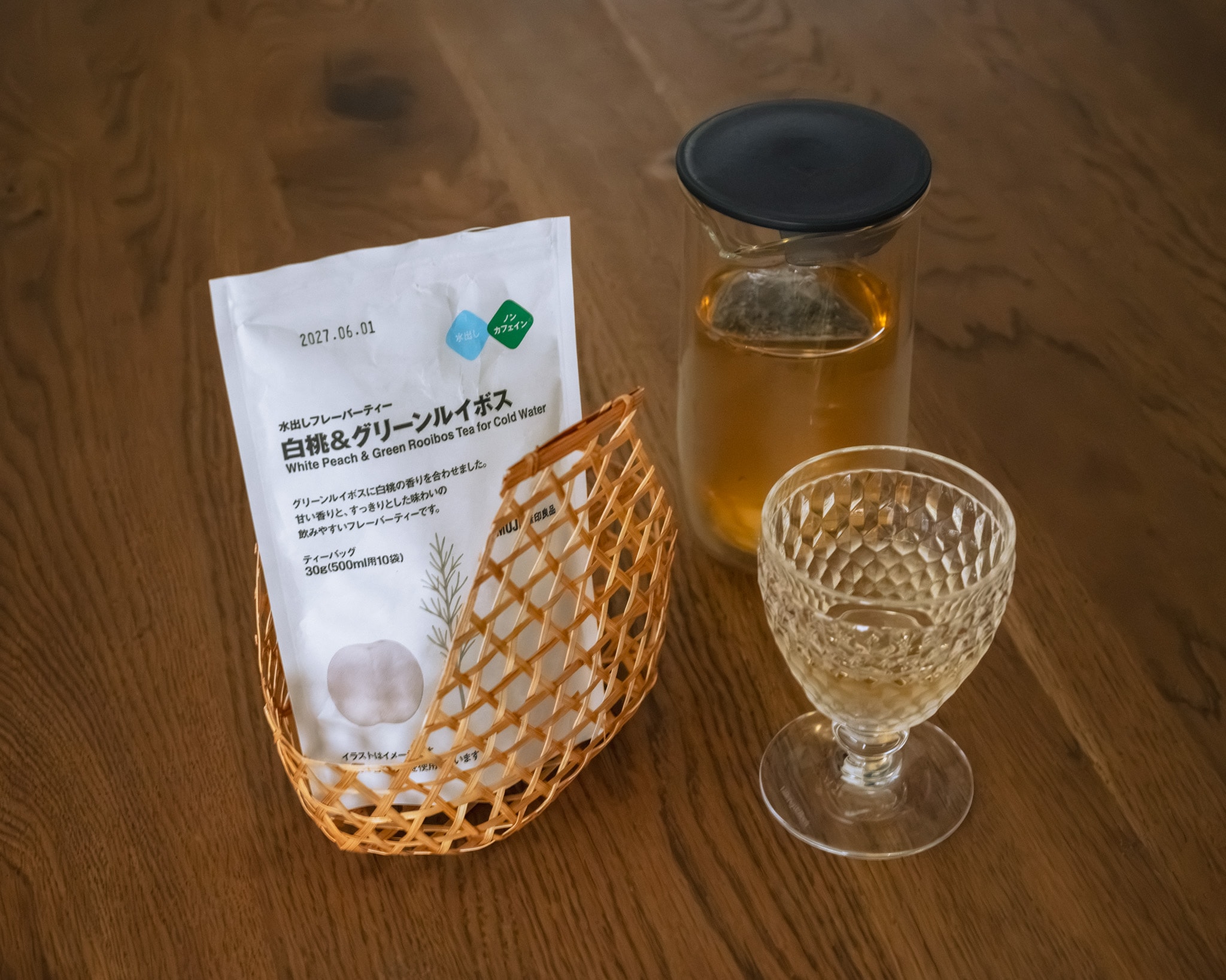 無印良品の水出しフレーバーティー 白桃&グリーンルイボス