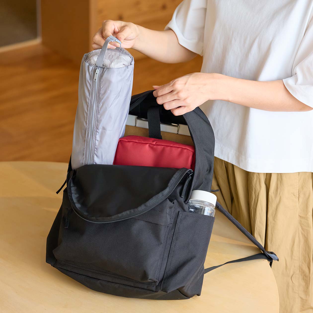 無印良品の ポリエステル たためる仕分けケース 筒形 S