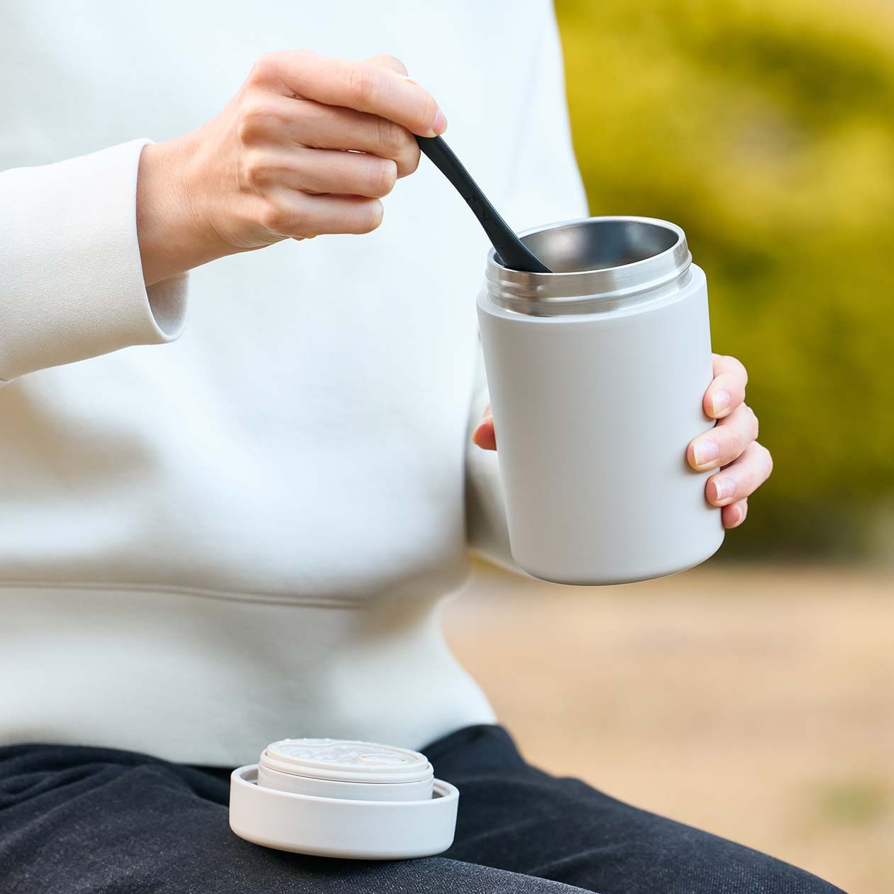 無印良品の 広口で洗いやすい 保温保冷 スープジャー 430mL