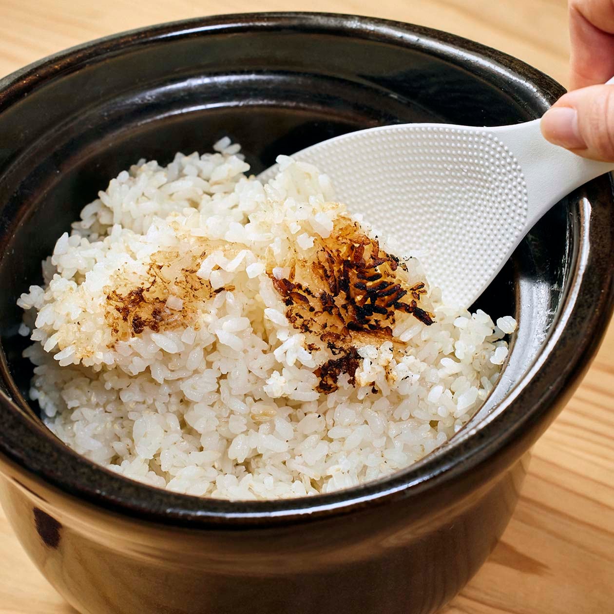 無印良品の 土釜おこげ