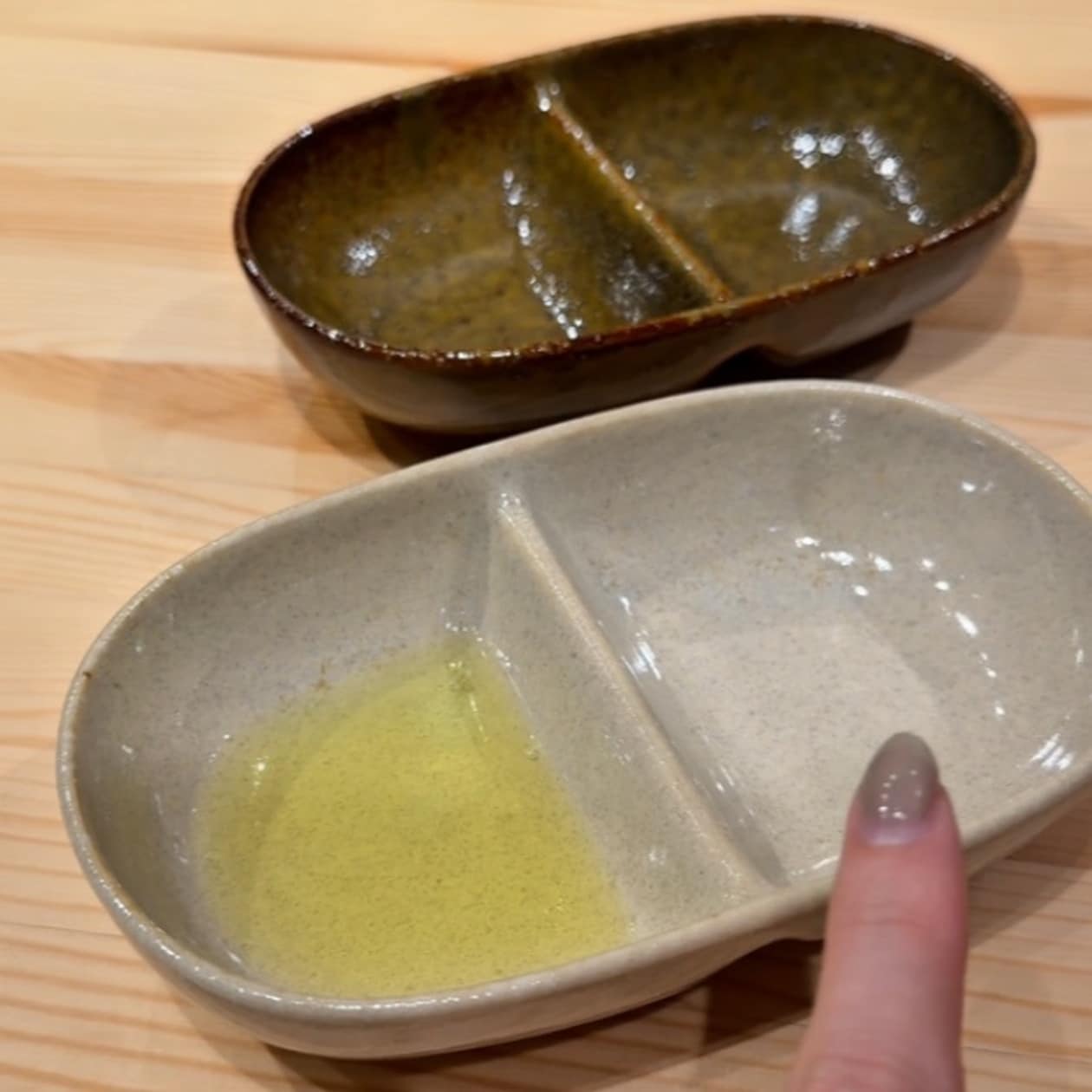 無印良品の美濃焼 仕切りタレ皿
