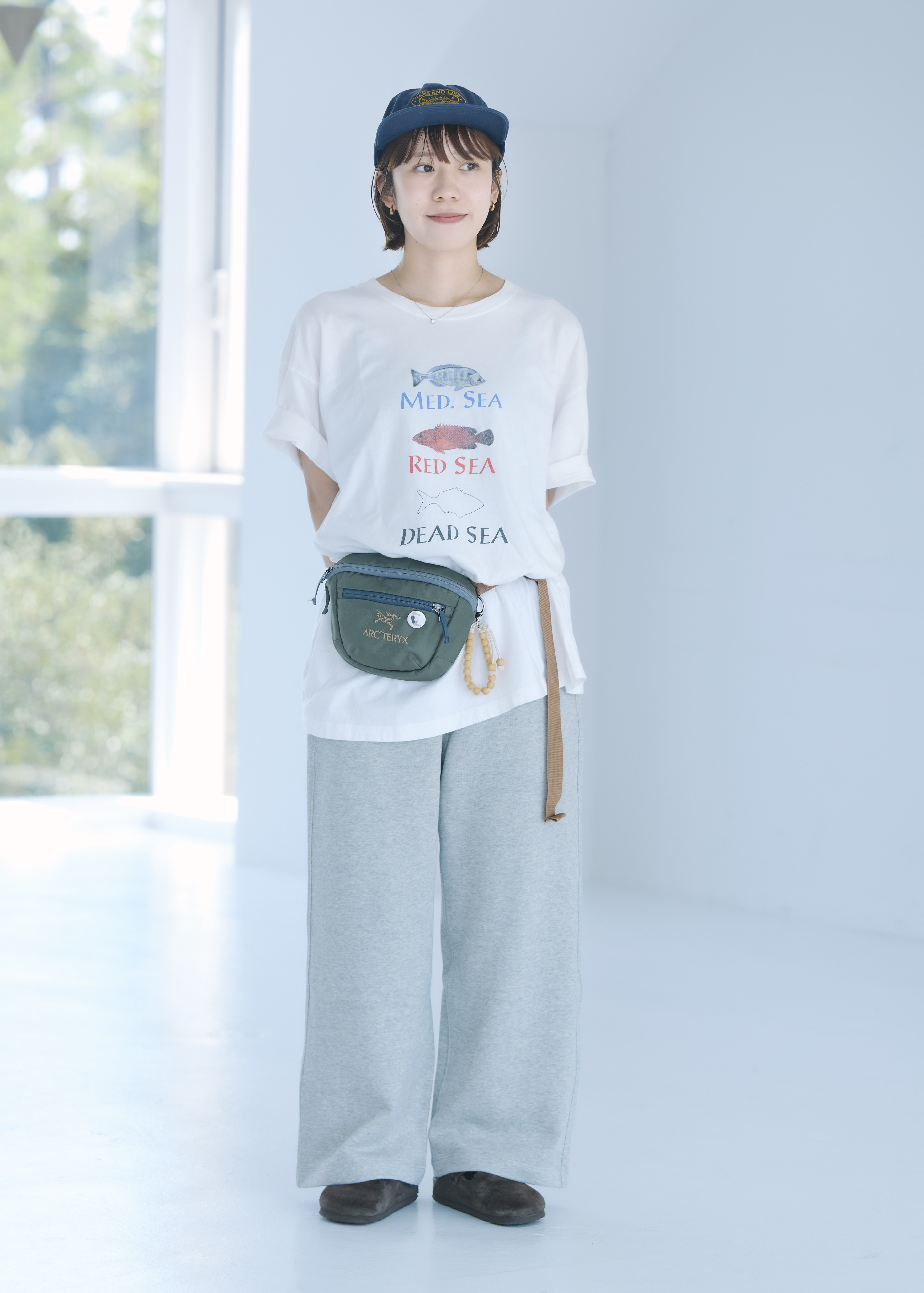 無印良品の 裏毛スウェットワイドパンツ