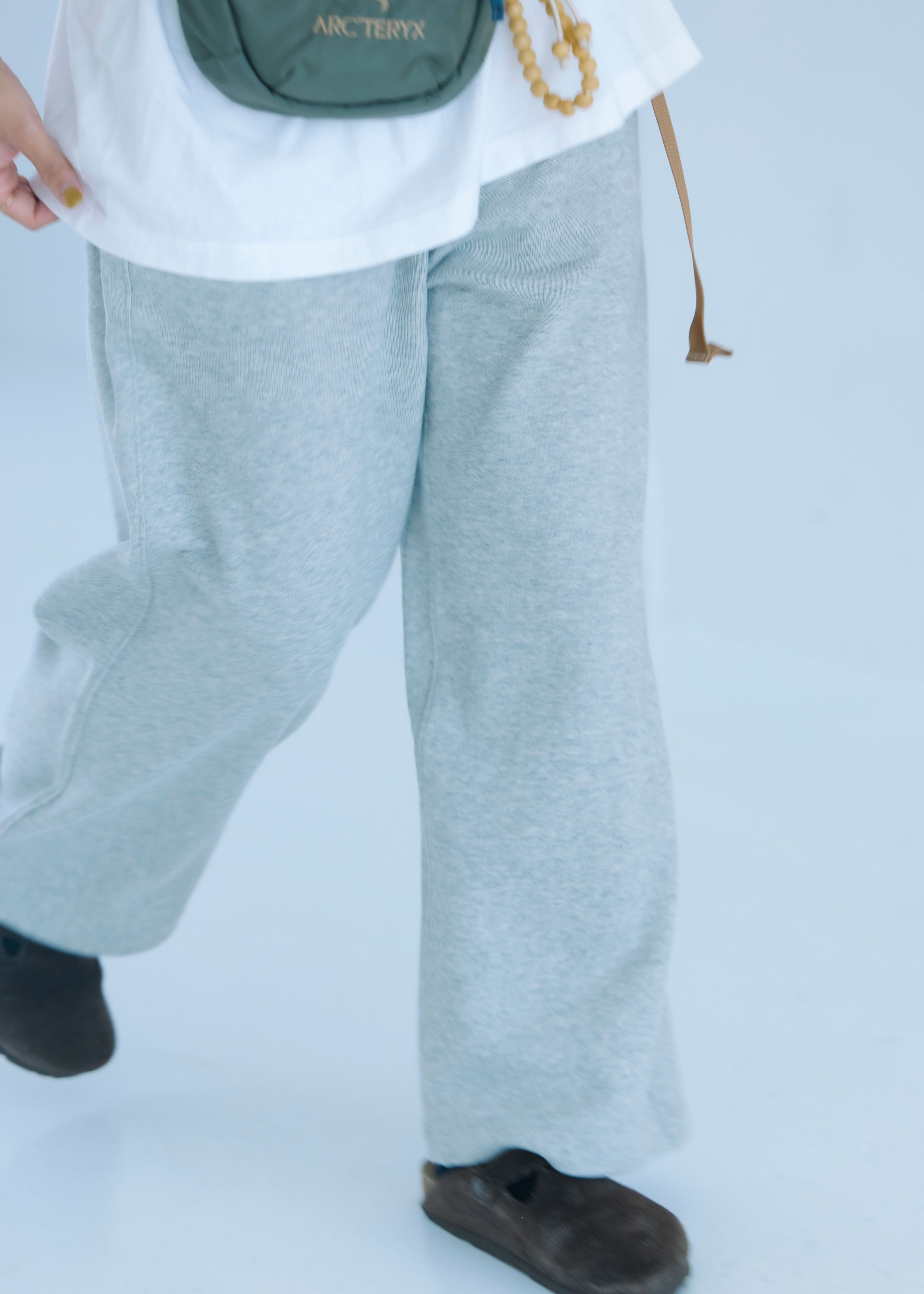 無印良品の 裏毛スウェットワイドパンツ