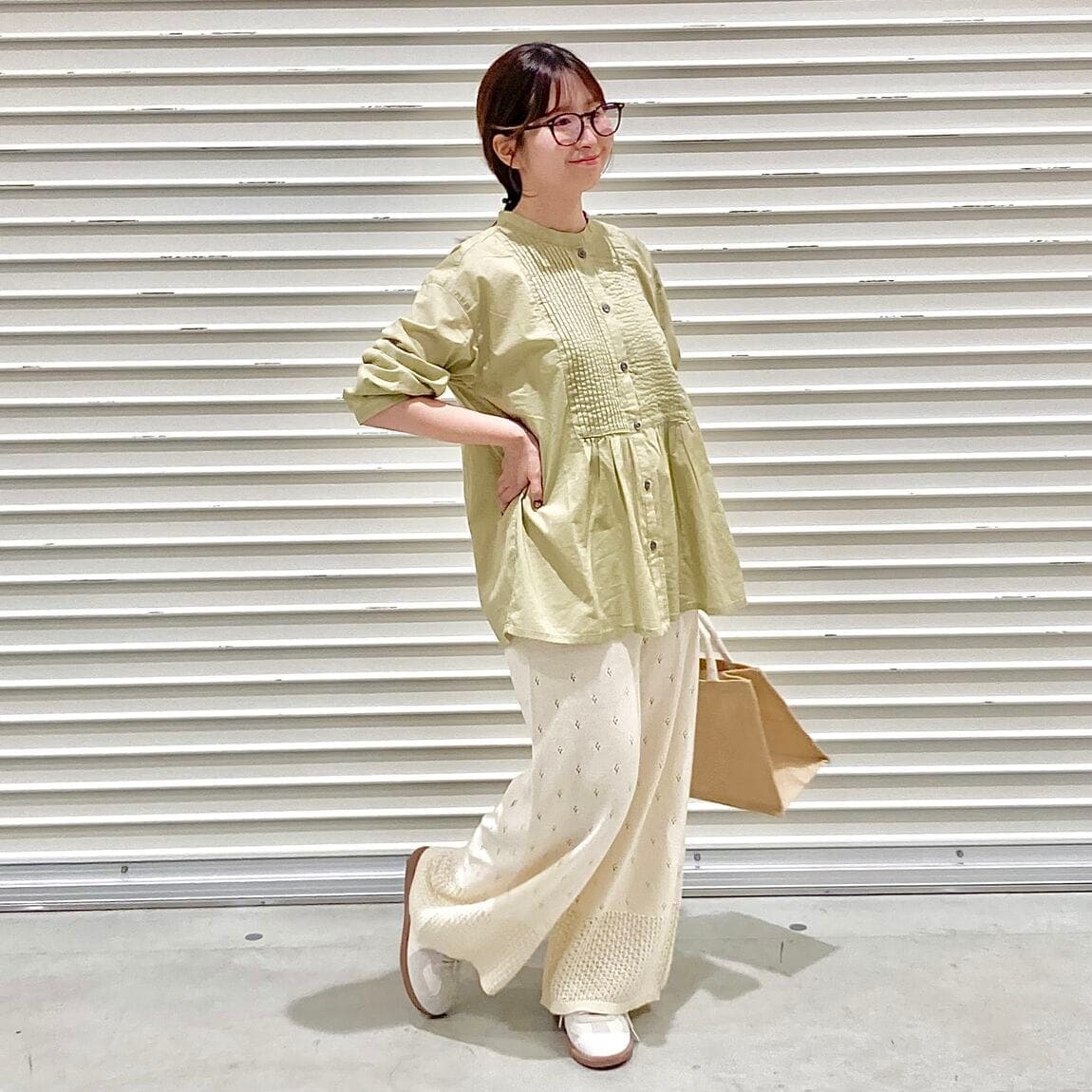 無印良品の『婦人 綿ピンタック 長袖ブラウス』