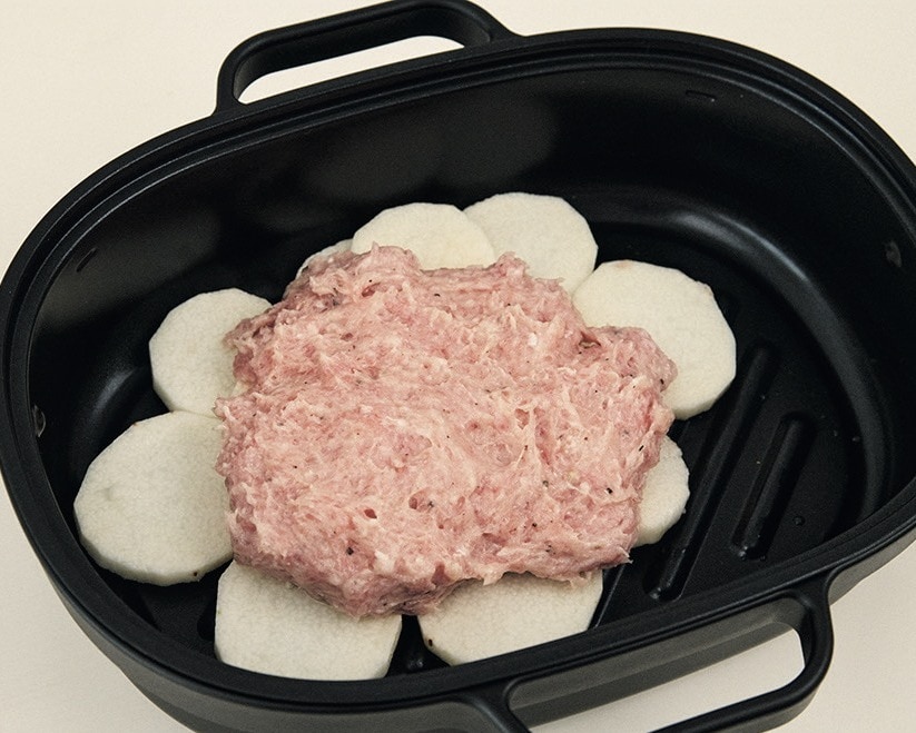 無印良品のレンジで焼き料理 グリルプレートで作る平たい長芋つくね
