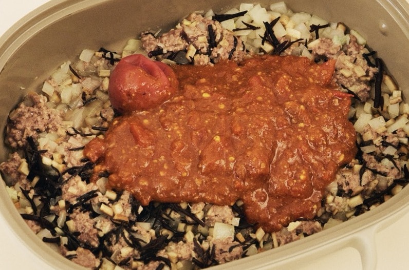 無印良品のレンジで焼き料理 グリルプレートで作るごぼうの梅キーマカレー