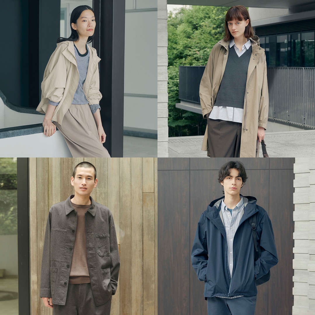 アウターを着た男性と女性モデルの画像