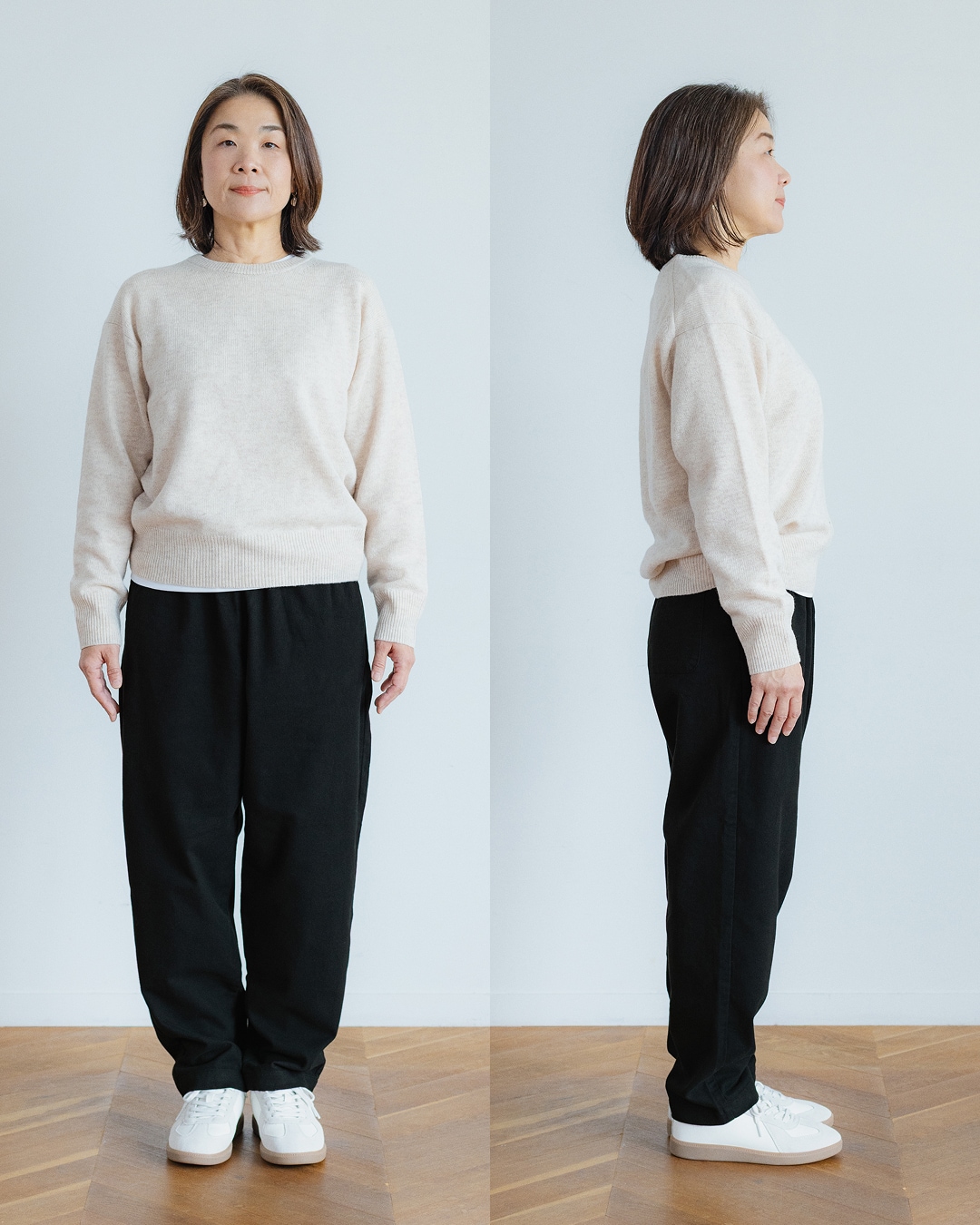 無印良品の婦人 ストレッチ フランネル イージーテーパードパンツ