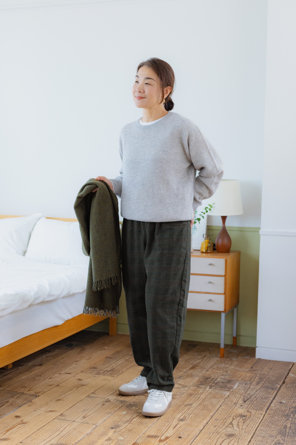 無印良品の婦人 ストレッチ フランネル イージーテーパードパンツ
