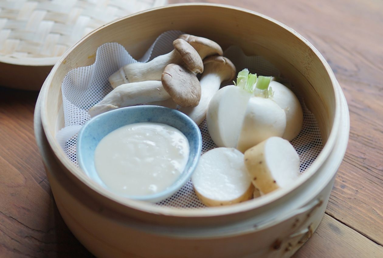 無印良品のせいろ料理と合わせて温めて食べるソース アンチョビとにんにく